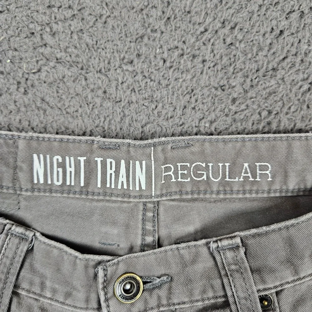 Free World Night Train Regular Fit Charcoal Gray Pants Mens Size 32 Cotton Twill